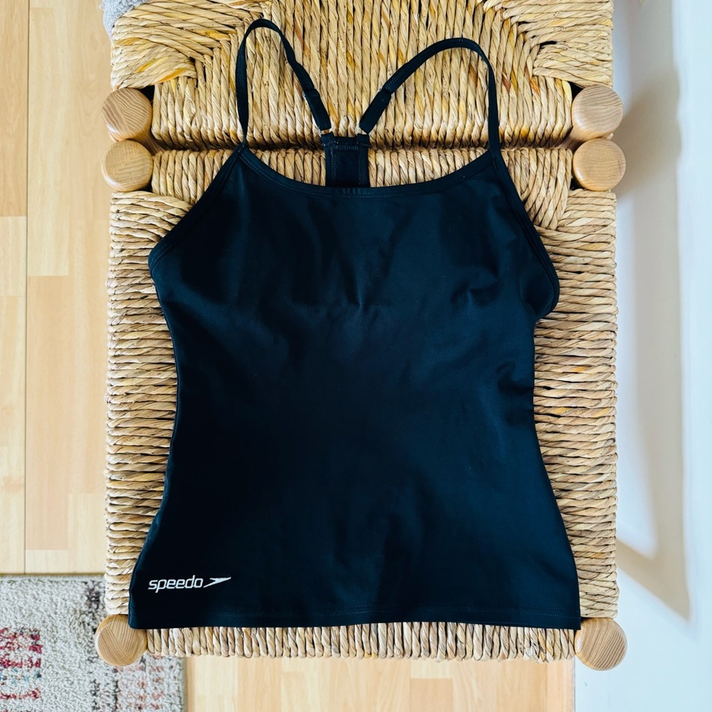 Speedo Women’s Endurance Halter Tankini Top Black Size 32”